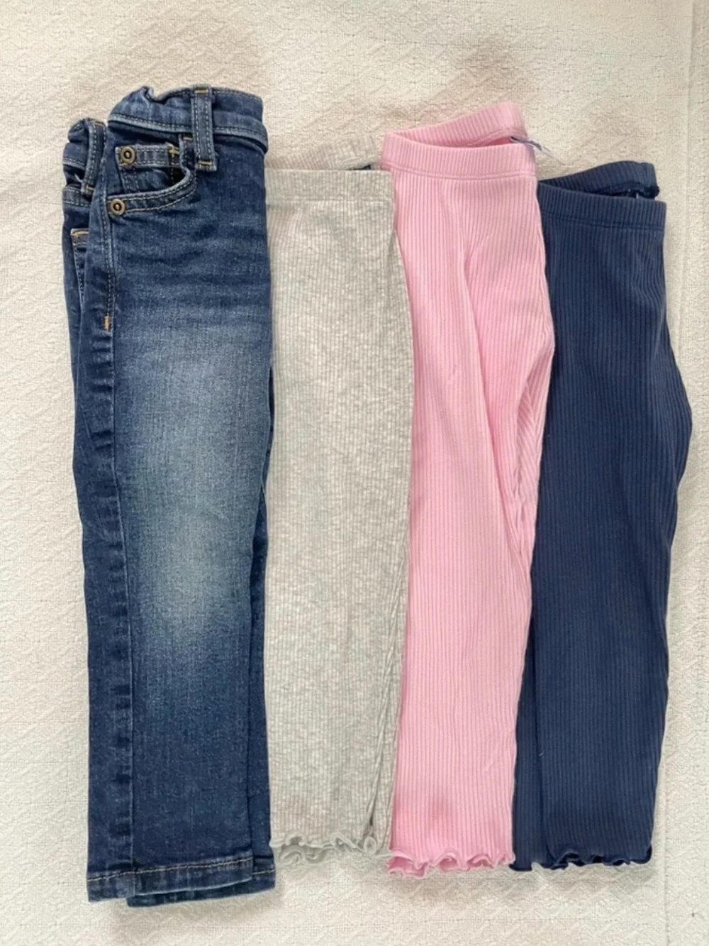 Old Navy Jumping Bean Denim and Ribbed Cotton Pants Bundle NWOT